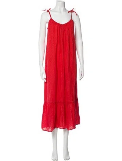 Pre-owned Emerson Fry Scoop Neck Long Dress In Red