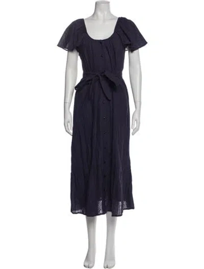 Pre-owned Emerson Fry Scoop Neck Midi Length Dress W/ Tags In Blue