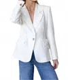 Emerson Fry Sculptural Pocket Blazer In Ivory Nevada Linen In White