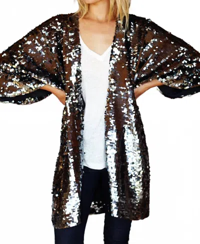 Emerson Fry Sequin Jacket In Grey Sequins In Brown