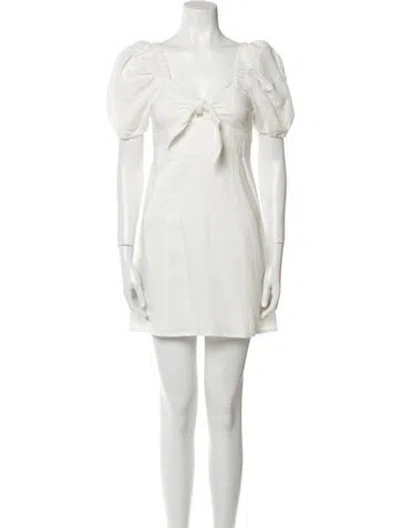 Pre-owned Emerson Fry Shearling Mini Dress In White