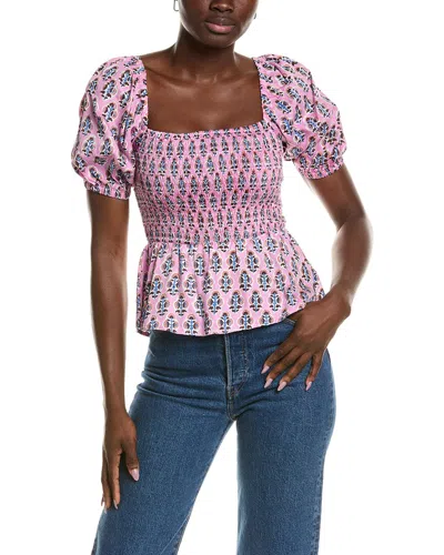 Emerson Fry Shirred Blouse In Multi