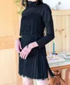 Emerson Fry Short Fringe Dress In Black Ponte In Multi