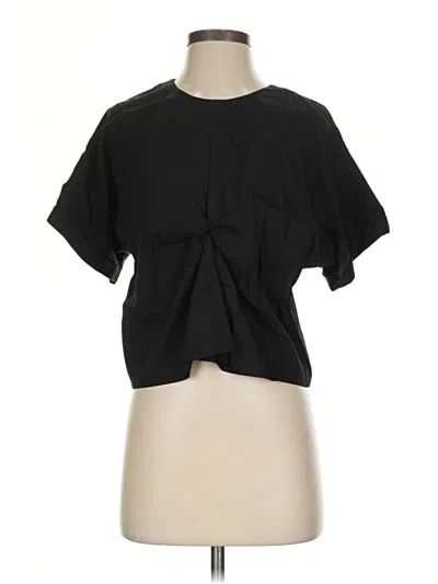 Pre-owned Emerson Fry Short Sleeve Top Black Keyhole Neckline Tops