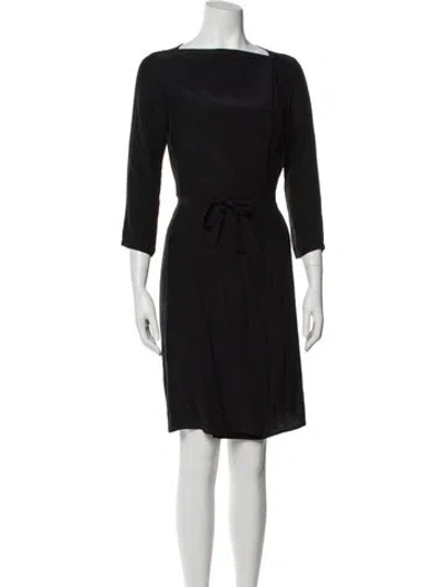 Pre-owned Emerson Fry Silk Eyelet Trim Robe In Black