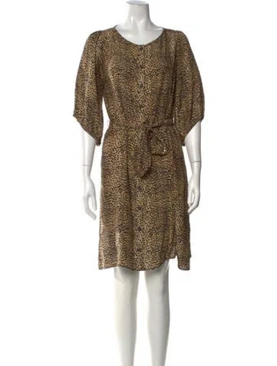 Pre-owned Emerson Fry Silk Knee-length Dress In Neutrals