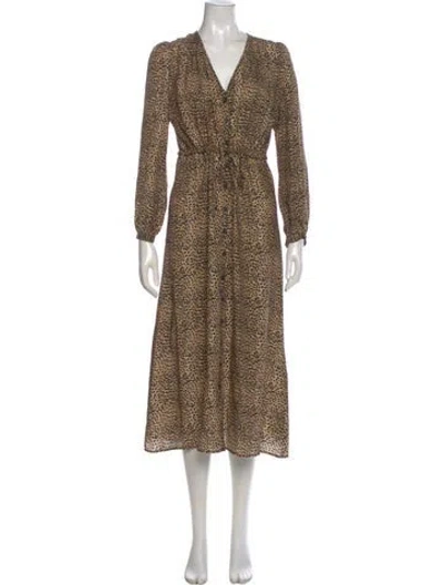 Pre-owned Emerson Fry Silk Long Dress In Brown