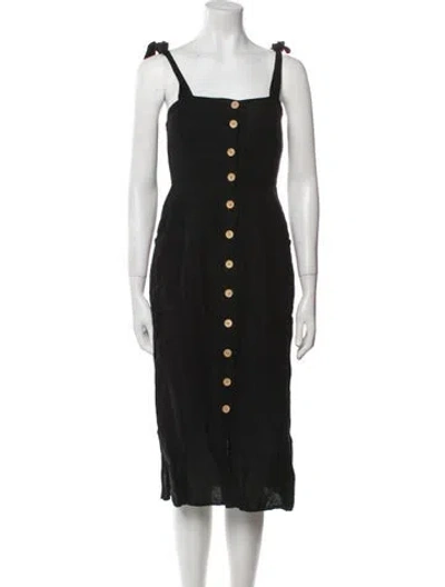 Pre-owned Emerson Fry Square Neckline Knee-length Dress In Black