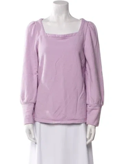 Pre-owned Emerson Fry Square Neckline Long Sleeve Blouse In Purple