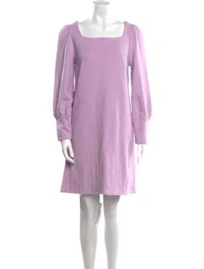 Pre-owned Emerson Fry Square Neckline Mini Dress In Purple