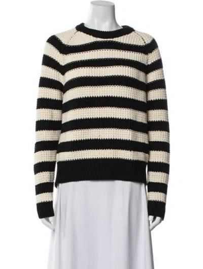 Pre-owned Emerson Fry Striped Crew Neck Sweater In Black