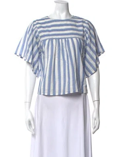 Pre-owned Emerson Fry Striped Crew Neck Top In Multi