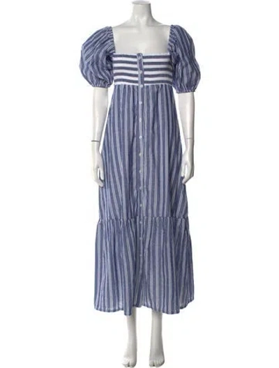 Pre-owned Emerson Fry Striped Long Dress In Blue