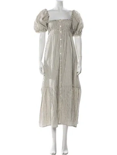 Pre-owned Emerson Fry Striped Long Dress In Neutral