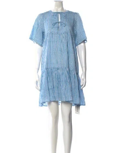 Pre-owned Emerson Fry Striped Mini Dress In Blue