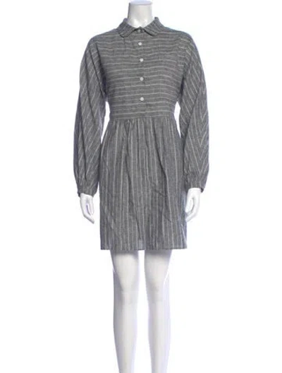 Pre-owned Emerson Fry Striped Mini Dress In Gray