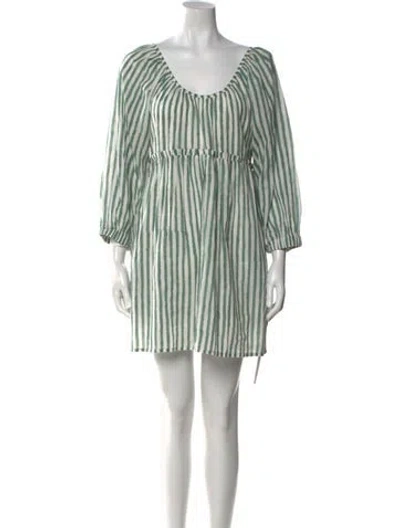 Pre-owned Emerson Fry Striped Mini Dress In Green