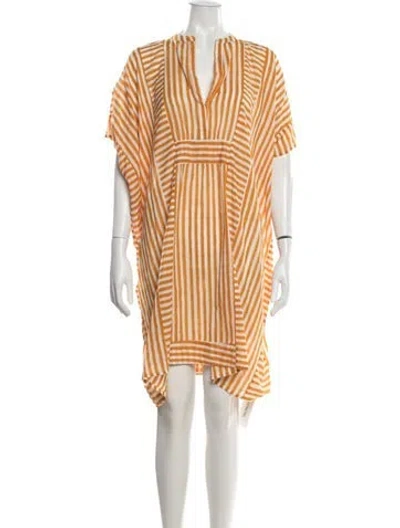 Pre-owned Emerson Fry Striped Mini Dress In Orange