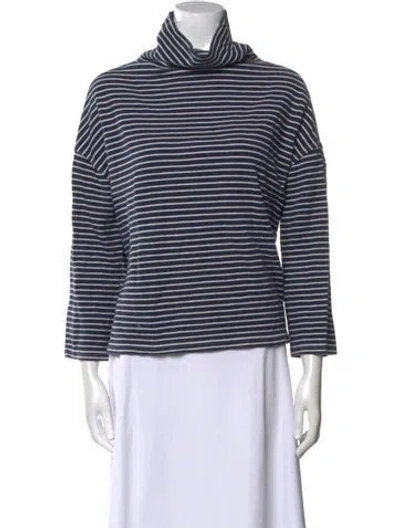 Pre-owned Emerson Fry Striped Turtleneck Top In Blue