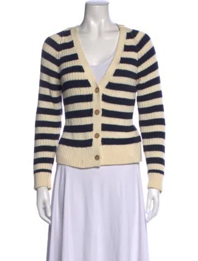 Pre-owned Emerson Fry Striped V-neck Sweater In Neutrals