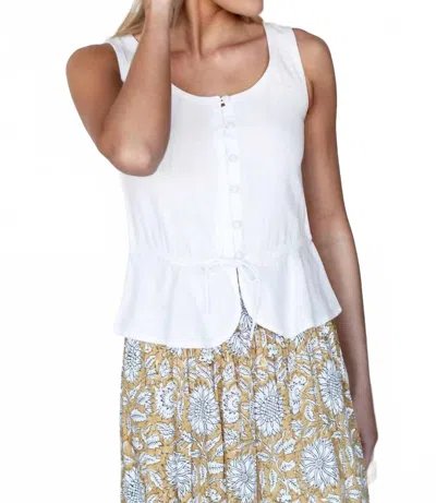 Emerson Fry Studio Sleeveless Peplum Top In Salt In White