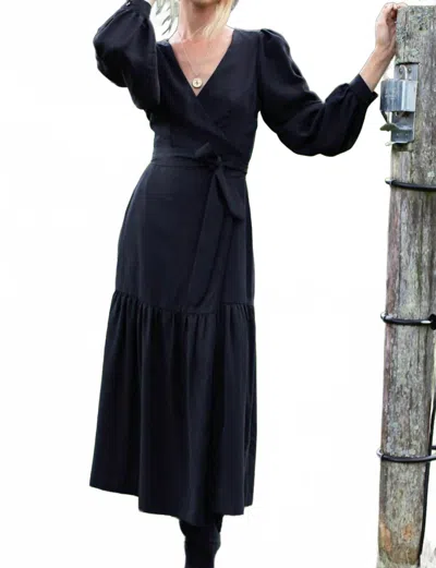 Emerson Fry Tencel Wrap Dress In Black