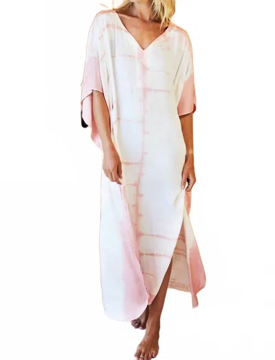 Emerson Fry Tie Dye Caftan Dress In Muted Clay In Blue