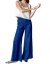 Emerson Fry Tulip Wide Leg Pant In Indigo Hemp Organic In Blue