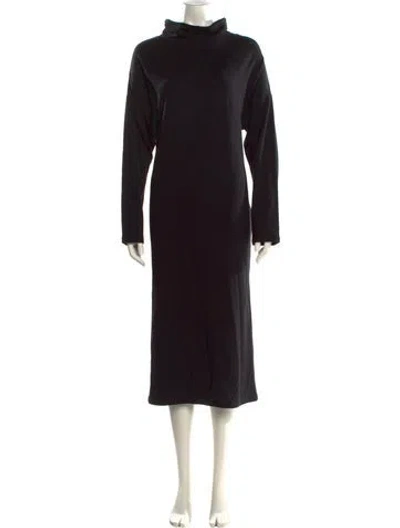 Pre-owned Emerson Fry Turtleneck Midi Length Dress W/ Tags In Black