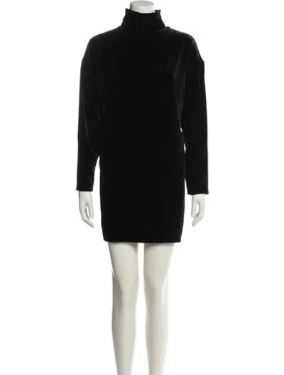 Pre-owned Emerson Fry Turtleneck Mini Dress In Black