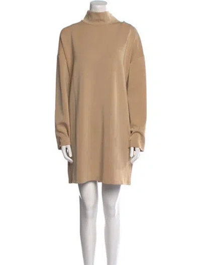 Pre-owned Emerson Fry Turtleneck Mini Dress In Neutral