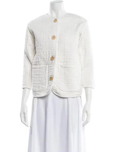 Pre-owned Emerson Fry Tweed Pattern Evening Jacket In White