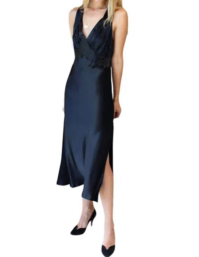 Emerson Fry Violetta Sleeveless Midi Dress In Black Silk