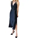 Emerson Fry Violetta Sleeveless Midi Dress In Black Silk In Multi