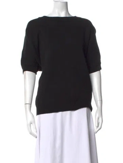 Pre-owned Emerson Fry Virgin Wool Bateau Neckline Sweater In Black