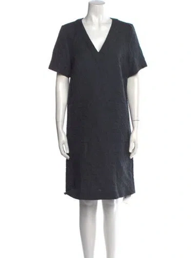 Pre-owned Emerson Fry V-neck Knee-length Dress In Gray