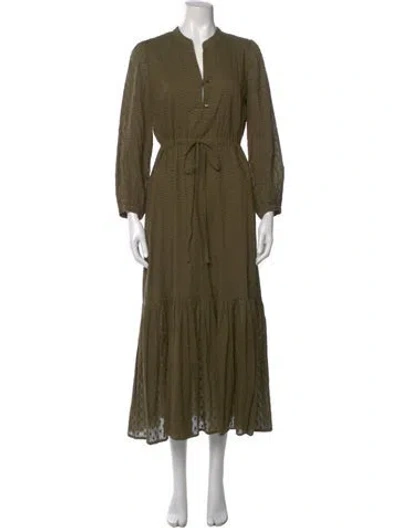 Pre-owned Emerson Fry V-neck Long Dress In Green