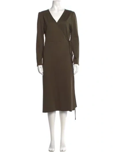 Pre-owned Emerson Fry V-neck Long Dress In Green