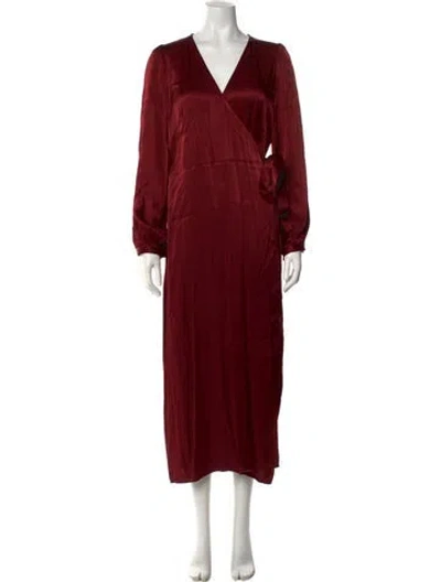 Pre-owned Emerson Fry V-neck Long Dress In Red