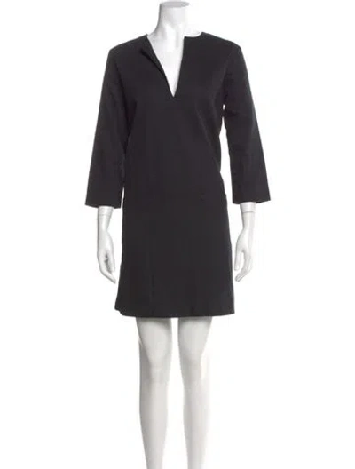 Pre-owned Emerson Fry V-neck Mini Dress In Black
