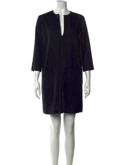 Pre-owned Emerson Fry V-neck Mini Dress In Black