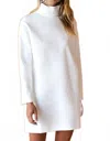 Emerson Fry Raw Edge Turtleneck Dress In White In White