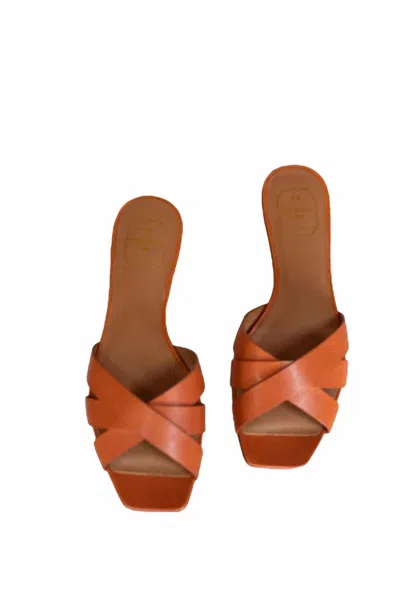 Emerson Fry Women's Fortuna Slide Sandal In Almond Leather In Orange