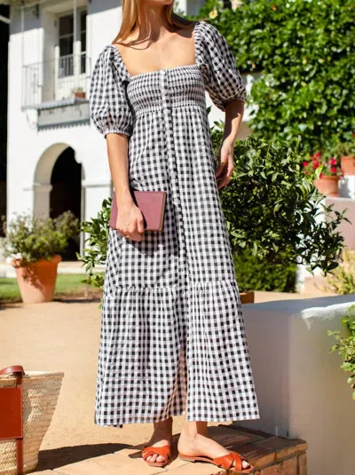 Emerson Fry Women's Santiago Maxi Dress In Black + White Check