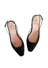 Emerson Fry Women's Slingback Flat In Black Suede In Black