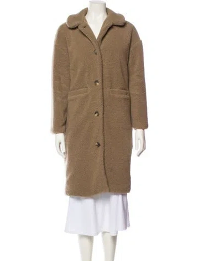 Pre-owned Emerson Fry Wool Faux Fur Coat In Brown