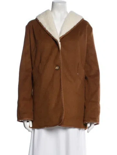 Pre-owned Emerson Fry Wool Faux Fur Jacket In Brown