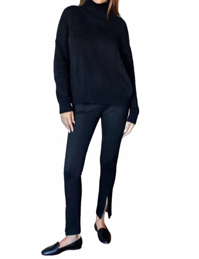 Emerson Fry Zip Layering Pants In Black Ponte In Blue