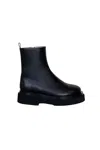 Emerson Fry Zip Platform Boot In Black Leather In Black