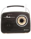 Emerson Portable Retro Radio With Built-in Rechargeable Battery